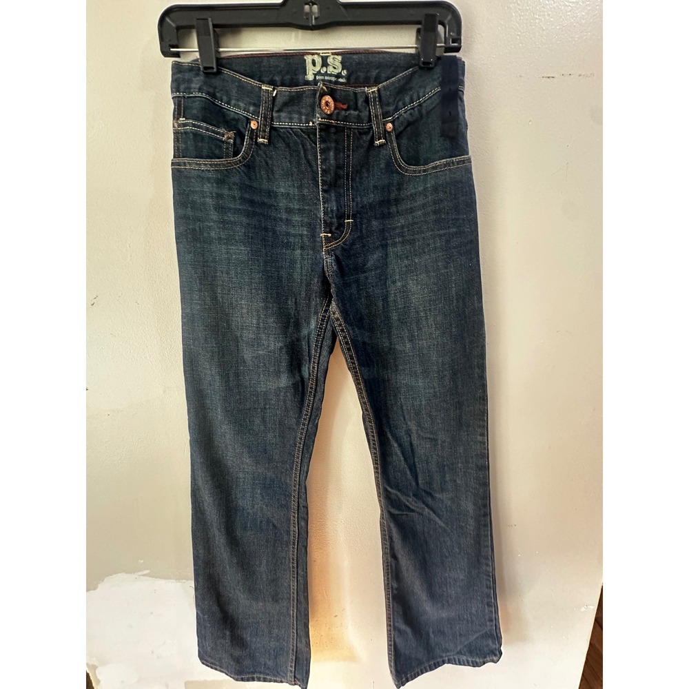 PS from Aeropostale Kids Dark Wash Straight Leg Jeans Size 14R Adjustable Waist